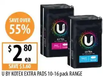 U by kotex extra pads