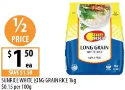 Supabarn Sunrice white long grain rice offer