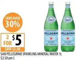 Supabarn San pellegrino sparkling mineral water offer