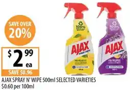 Supabarn Ajax spray n' wipe offer