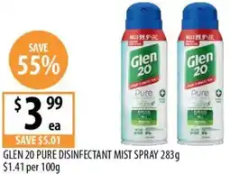 Supabarn Glen 20 pure disinfectant mist spray offer