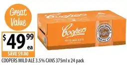 Supabarn Coopers mild ale 3.5% cans offer