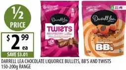 Supabarn Darrell lea chocolate liquorice bullets, bb's and twists offer