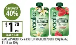 Supabarn Vaalia probiotics + protein yoghurt pouch offer