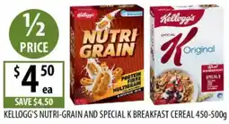Supabarn Kellogg's nutri-grain and special k breakfast cereal offer