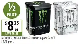 Supabarn Monster energy drinks range offer