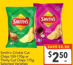 Supa Valu Smith's Crinkle Cut Chips or Thinly Cut Chips offer
