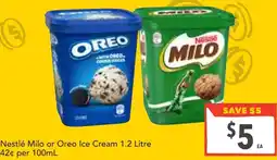 Supa Valu Nestlé Milo or Oreo Ice Cream offer
