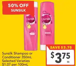 Supa Valu Sunsilk Shampoo or Conditioner offer