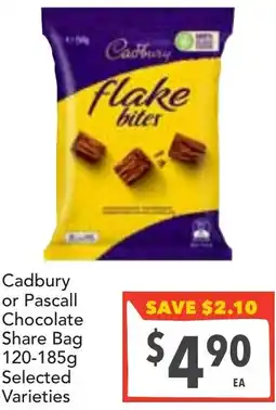 Supa Valu Cadbury or Pascall Chocolate Share Bag offer
