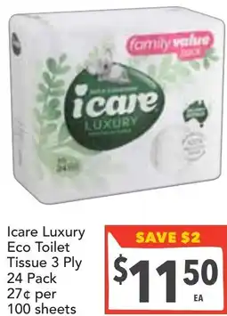 Supa Valu Icare Luxury Eco Toilet Tissue 3 Ply offer