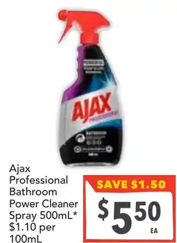 Supa Valu Ajax Professional Bathroom Power Cleaner Spray offer