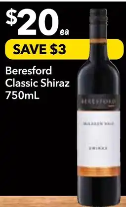 Supa Valu Beresford Classic Shiraz offer