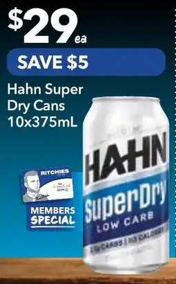 Supa Valu Hahn Super Dry Cans offer
