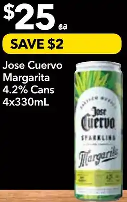 Supa Valu Jose Cuervo Margarita 4.2% Cans offer