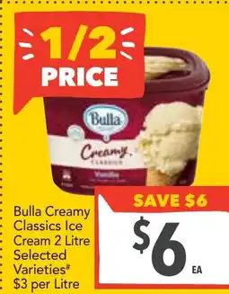 Supa Valu Bulla Creamy Classics Ice Cream offer