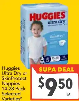 Supa Valu Huggies Ultra Dry or SkinProtect Nappies offer
