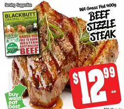 Farmer Jack's beef sizzle steak offer