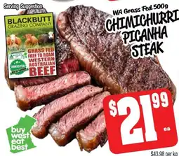 Farmer Jack's chimichurri picanha steak offer