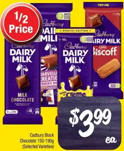 Farmer Jack's Cadbury Block Chocolate offer