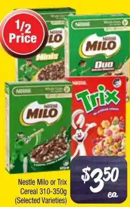 Farmer Jack's Nestle Milo or Trix Cereal offer
