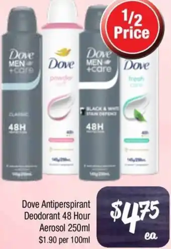 Farmer Jack's Dove Antiperspirant Deodorant 48 Hour Aerosol offer