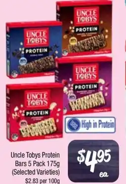 Farmer Jack's Uncle Tobys Protein Bars offer