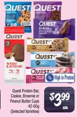 Farmer Jack's Quest Protein Bar, Cookie, Brownie or Peanut Butter Cups offer