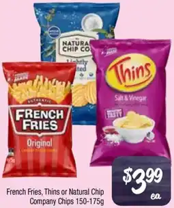 Farmer Jack's French Fries, Thins or Natural Chip Company Chips offer