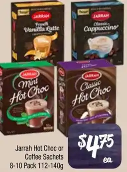 Farmer Jack's Jarrah Hot Choc or Coffee Sachets offer