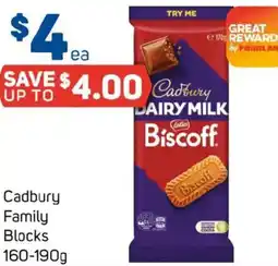 Foodland Cadbury Family Blocks offer