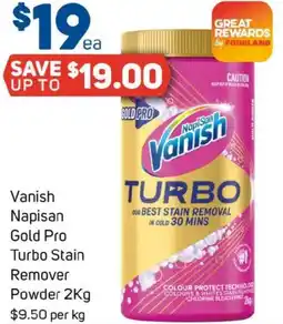 Foodland Vanish Napisan Gold Pro Turbo Stain Remover Powder offer