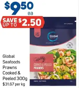 Foodland Global Seafoods Prawns Cooked & Peeled offer