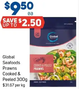 Foodland Global Seafoods Prawns Cooked & Peeled offer
