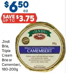 Foodland Jindi Brie Triple Cream Brie or Camembert offer