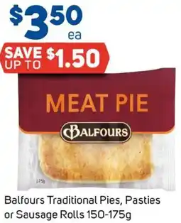 Foodland Balfours Traditional Pies Pasties or Sausage Rolls offer