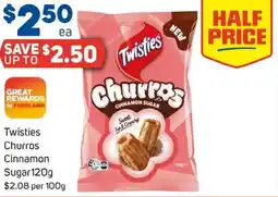 Foodland Twisties Churros Cinnamon Sugar offer