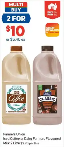 Foodland Farmers Union Iced Coffee or Dairy Farmers Flavoured Milk offer