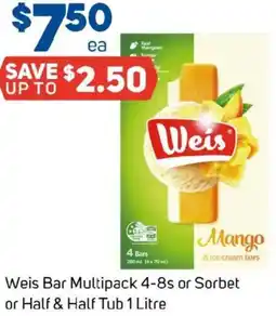 Foodland Weis Bar Multipack or Sorbet or Half & Half Tub offer