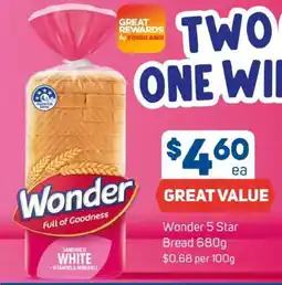 Foodland Wonder 5 Star Bread offer