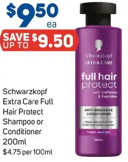 Foodland Schwarzkopf Extra Care Full Hair Protect Shampoo or Conditioner offer