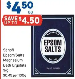 Foodland Sanofi Epsom Salts Magnesium Bath Crystals offer