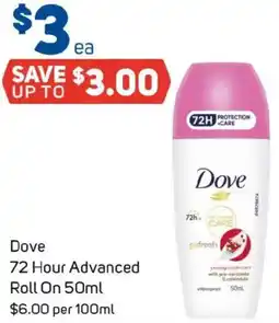 Foodland Dove 72 Hour Advanced Roll On offer