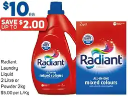 Foodland Radiant Laundry Liquid or Powder offer