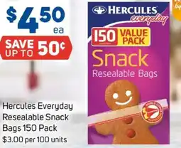 Foodland Hercules Everyday Resealable Snack Bags offer