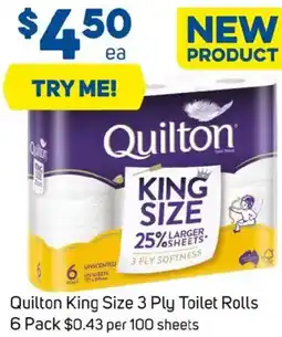 Foodland Quilton King Size 3 Ply Toilet Rolls offer