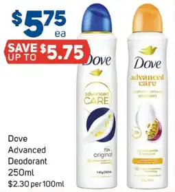 Foodland Dove Advanced Deodorant offer
