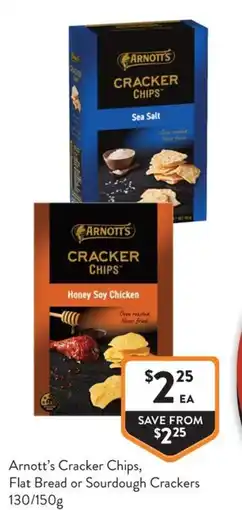 Foodworks Arnotts Cracker Chips Flat Bread or Sourdough Crackers offer