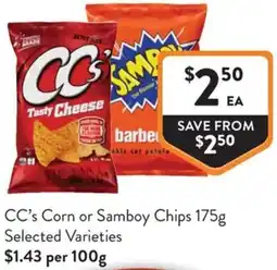 Foodworks Ccs corn or samboy chips offer