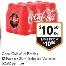 Foodworks Coca Cola Mini Bottles offer